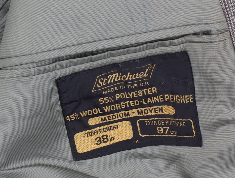 Mens UK Size 38 St Michael Regular Grey Suit Jacket