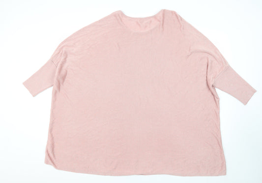 Womens UK Size L Apricot Pink Pullover Jumper