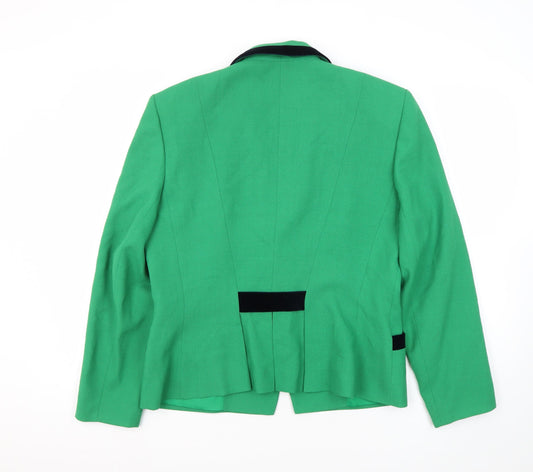 Jacques Vert Green Women's Blazer Size 12 Regular Fit