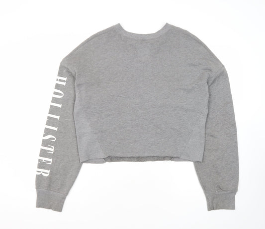 Hollister Women's Grey Pullover Sweatshirt M