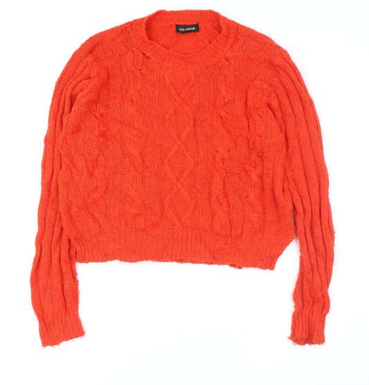 Womens UK Size M QED London Orange Pullover Jumper