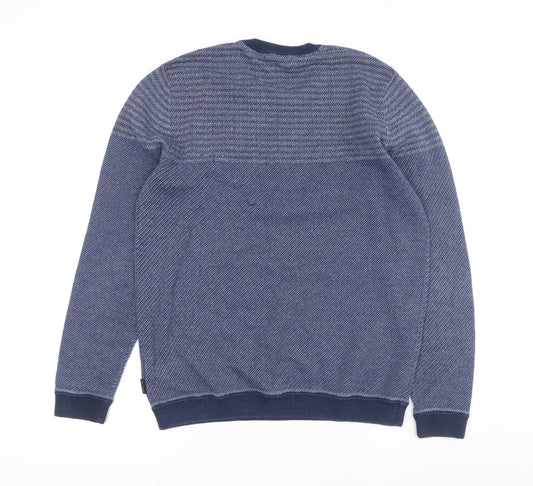 Ted Baker Men's Blue Pullover Jumper, M, Geometric Design