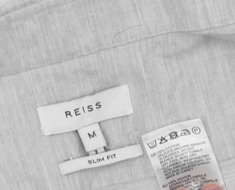 Reiss Men's Grey Slim Fit Dress Shirt M