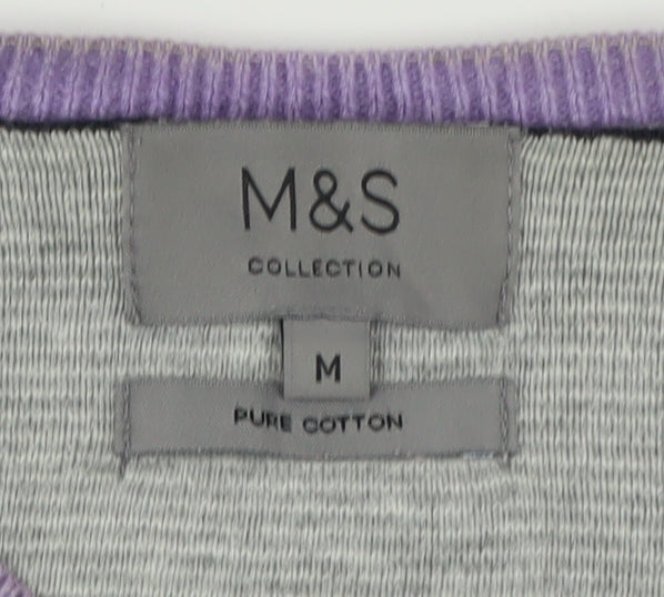 Marks and Spencer Men's Purple Cotton Pullover Jumper M
