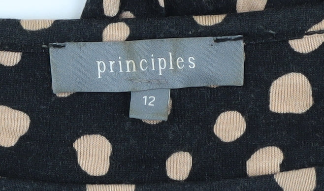 Principles Women's Black Polka Dot Shift Dress Size 12