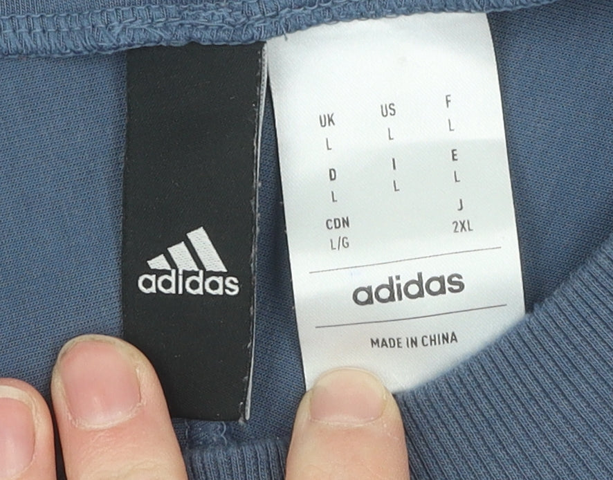 Adidas Men's Blue Pullover Sweatshirt - Size L