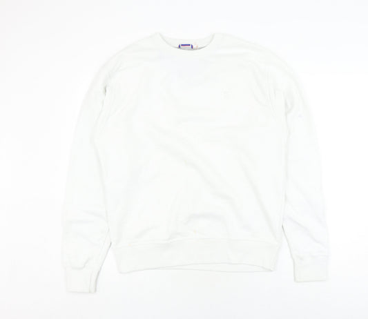 Additional front view of Champion White unisex m pullover sweatshirt