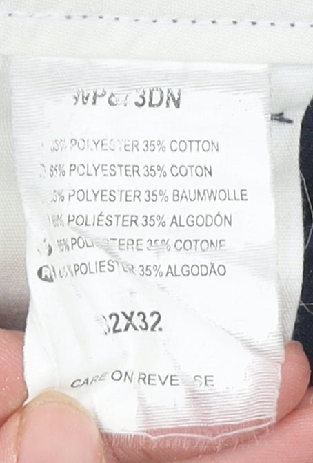 Dickies Men's Blue Straight Trousers 32 Polyester Cotton