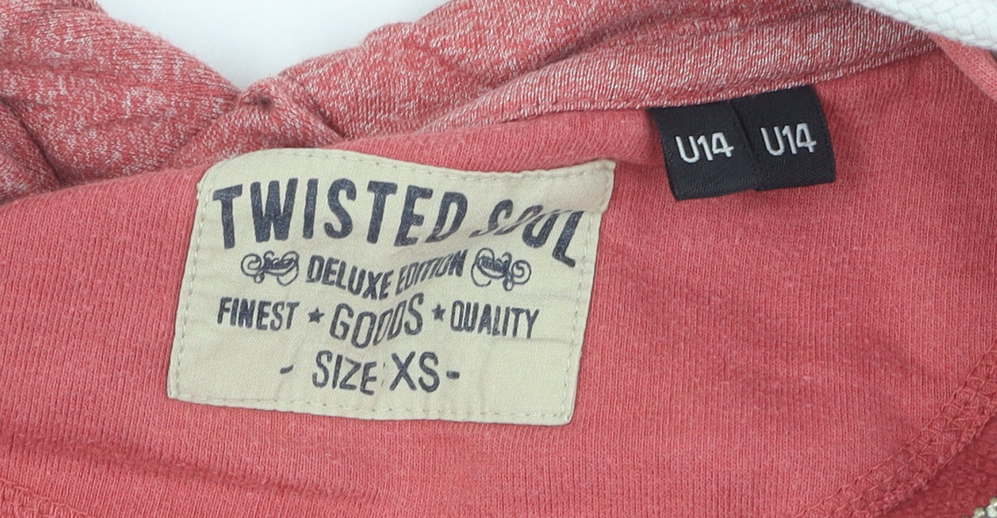 Twisted Soul Unisex Red Full Zip Hoodie XS