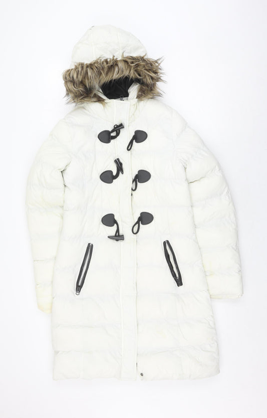 Womens UK Size XS Brave Soul Ivory Puffer Jacket