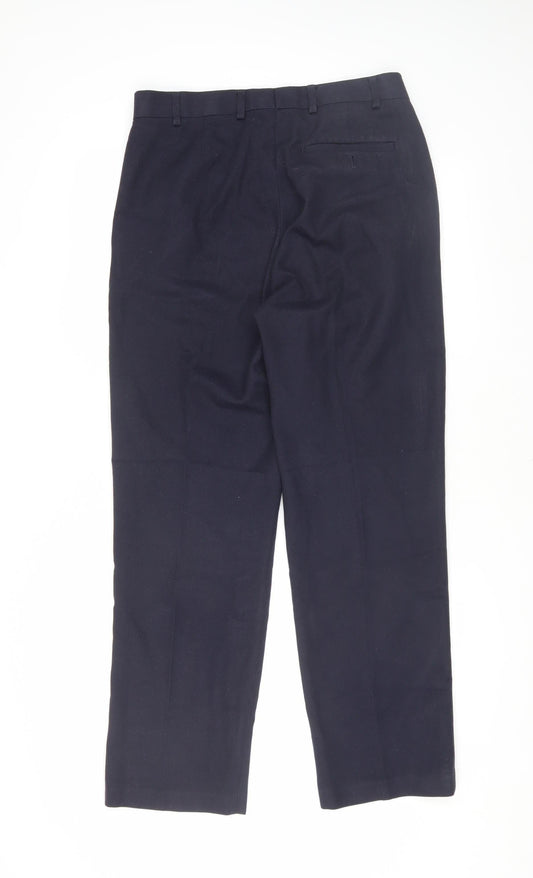 Mens UK Size 32R Skopes Regular Fit Dress Pants Black Trousers