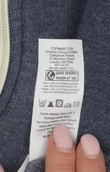 Topman Men’s Blue XL Full Zip Hoodie