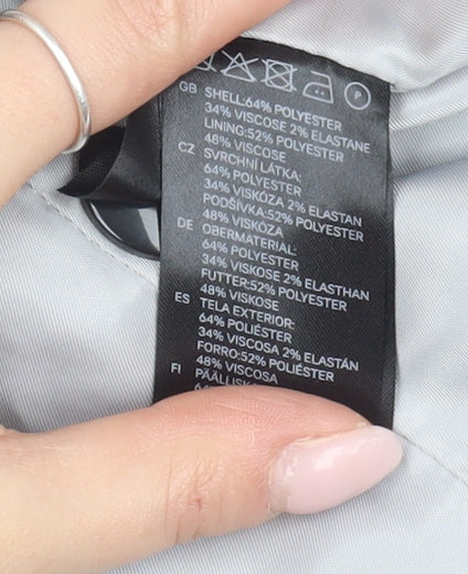 H&M Women's Grey Checked Blazer Size 10 Workwear