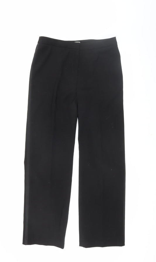 Womens UK Size 12 Etam Regular Fit Straight Black Trousers