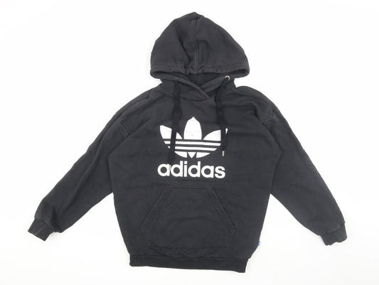 Additional front view of Adidas Women's Black Pullover Hoodie, size 12