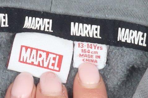 Marvel Boys Grey Hoodie 13-14 Years Black Panther Pullover