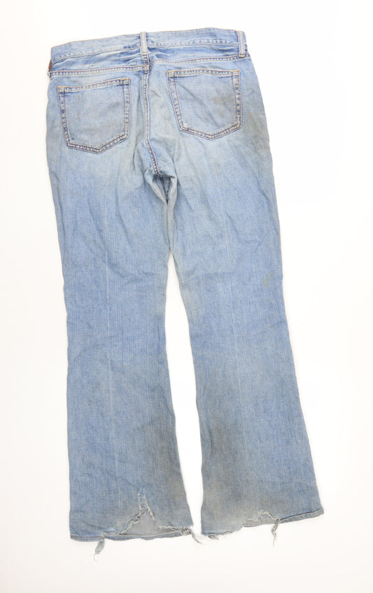 Gap Women's Blue Bootcut Jeans Size 10 Distressed