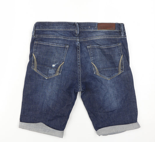 AllSaints Men's Blue Slim Denim Shorts, Size 28