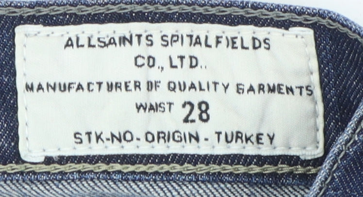 AllSaints Men's Blue Slim Denim Shorts, Size 28