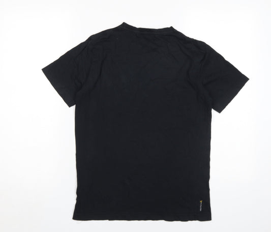 Voi Jeans Men's Black Crew Neck T-Shirt S Logo