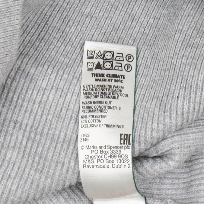 Marks and Spencer Men's Grey 1/2 Zip Jumper, M, Casual