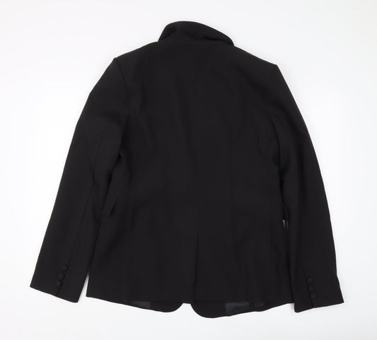 Boohoo Women's Black Regular Fit Blazer, Size 14