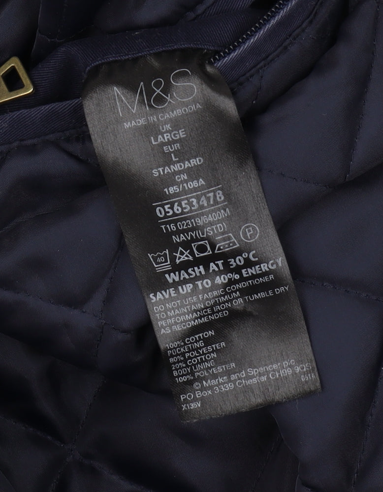 Mens UK Size L Marks and Spencer Blue Bomber Jacket