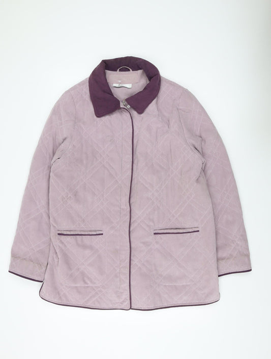Womens UK Size M Klass Collection Purple Quilted Coat