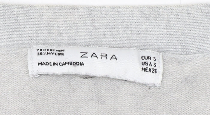 Womens UK Size 8 Zara Grey Cardigan Jumper