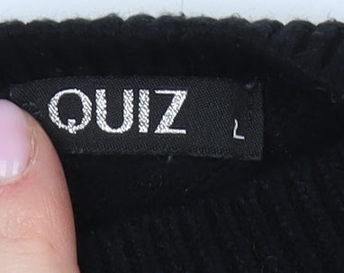 Womens UK Size L Quiz Black Jumper