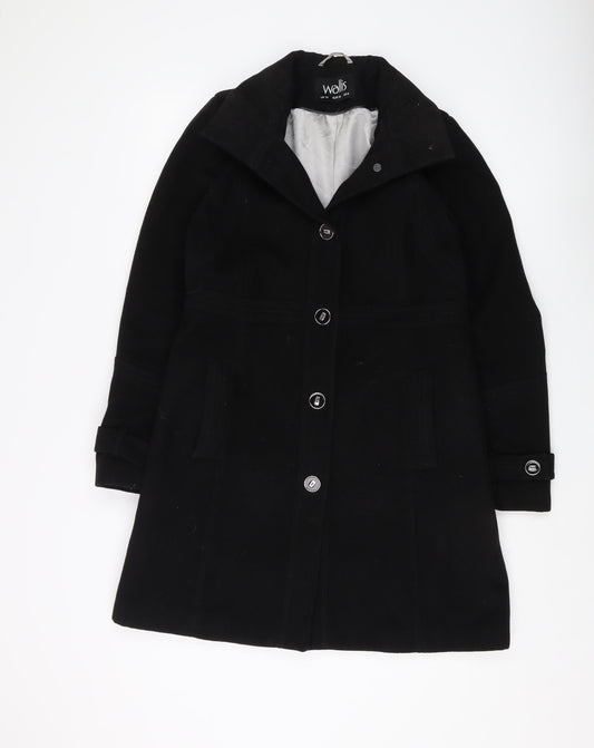 Womens UK Size 10 Wallis Black Overcoat