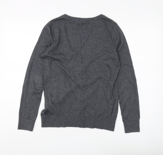 Forever 21 Women's Grey V-Neck Cardigan, Size S