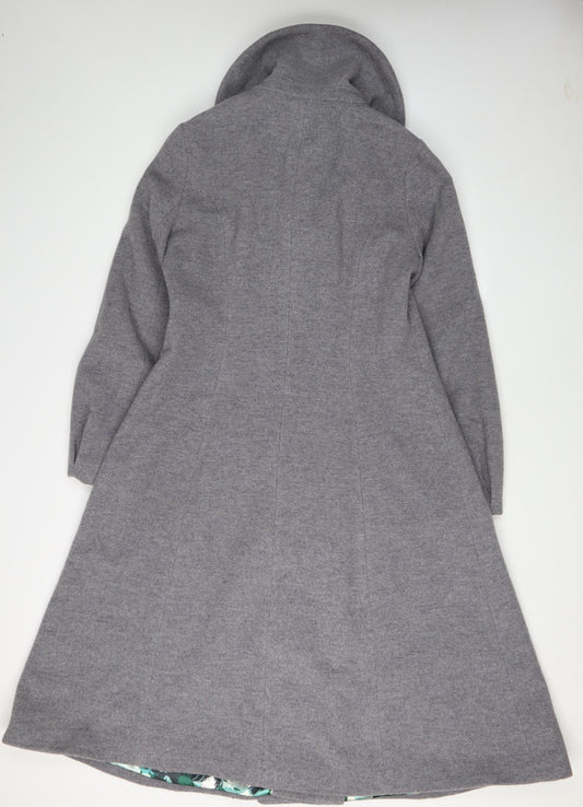 Womens UK Size 12 Betty Jackson Black Grey Overcoat