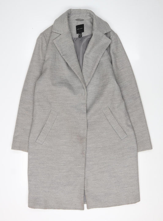 Womens UK Size 8 New Look Grey Overcoat