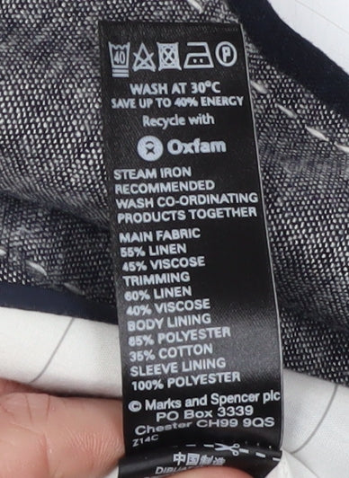 Marks and Spencer Women's Grey Linen Blazer Size 12