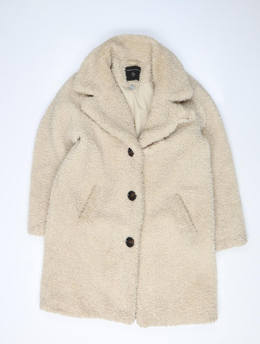 Dorothy Perkins Women's Beige Mid-Length Coat Size 8