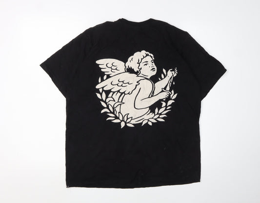 Russell Men's Black Angel Graphic T-Shirt, Size 12