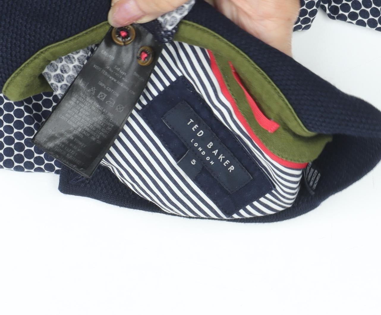 Ted Baker Men's Blue Geometric Polo Shirt L