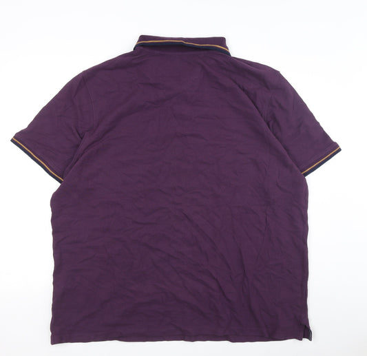 Maine Men's Purple 2XL Polo Shirt - Short Sleeve Cotton