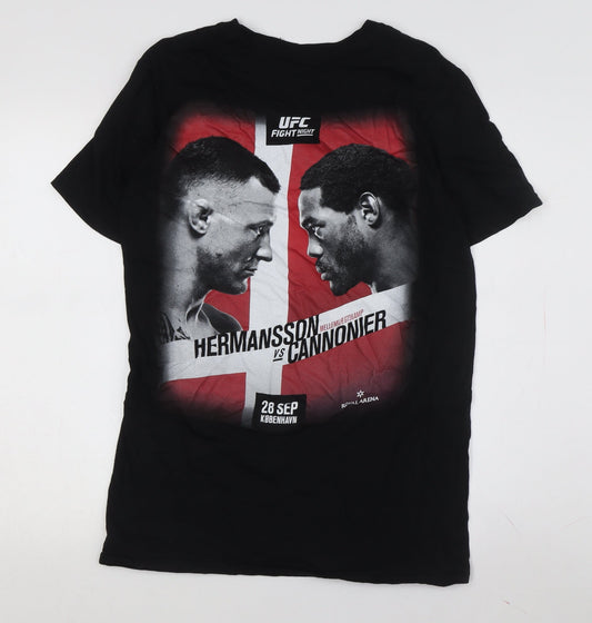 UFC Men's Black Graphic Print T-Shirt - Size M