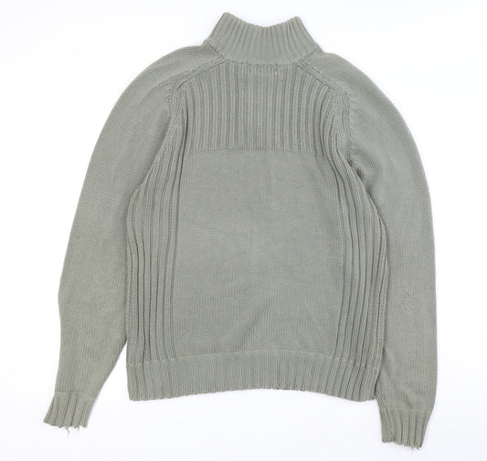 EWM Men's Green Cable-Knit Pullover, Size L