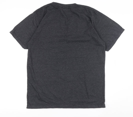 Adidas Men's Grey Short Sleeve T-Shirt Medium