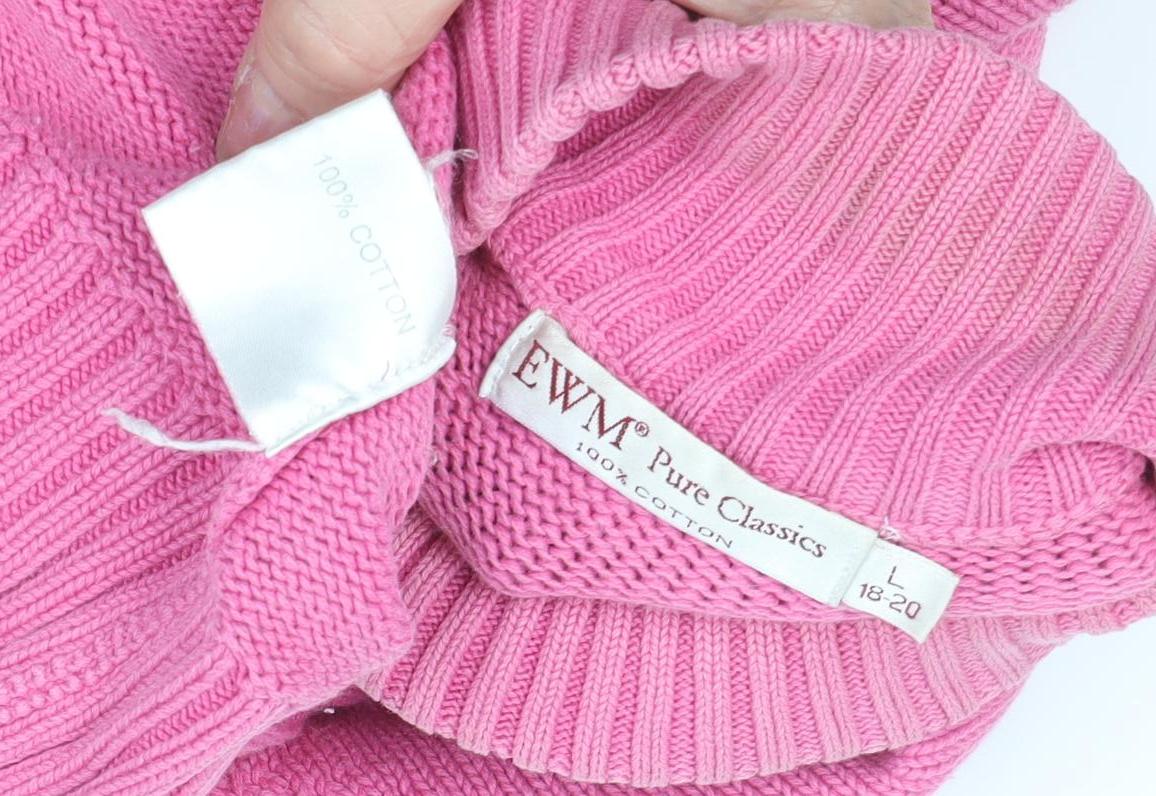 Womens UK Size L EWM Pure Classics Pink Full Zip Jumper