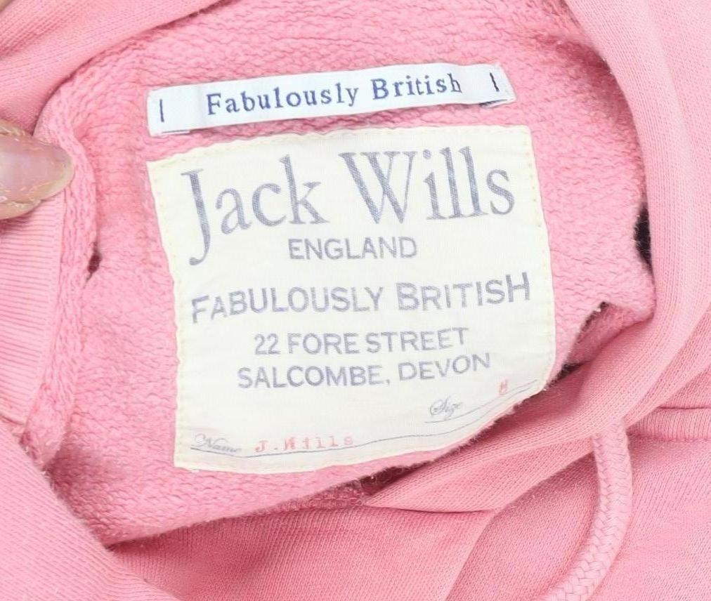 Womens UK Size M Jack Wills Pink Pullover Hoodie