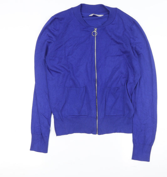 Womens UK Size 14 Red Herring Blue Full Zip Jumper