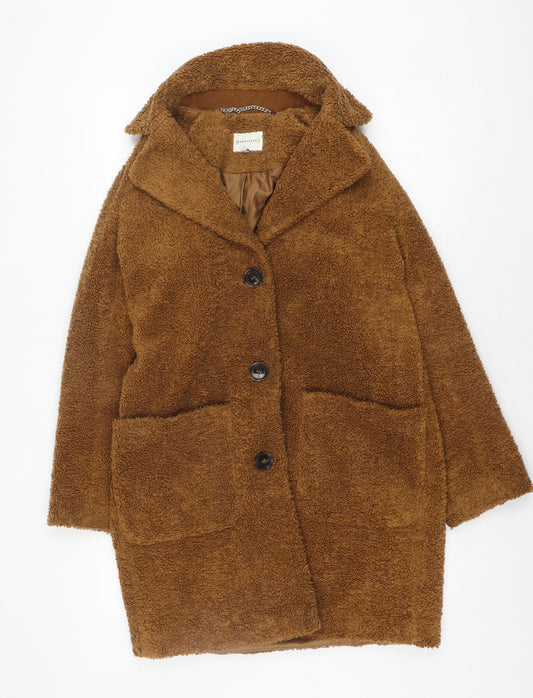 Womens UK Size 8 Warehouse Brown Overcoat