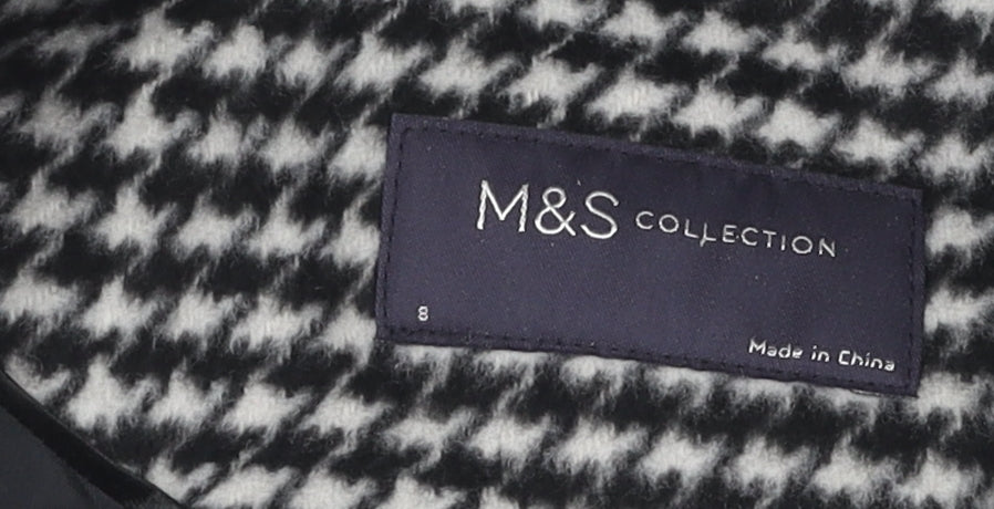 Womens UK Size 8 Marks and Spencer Black Pea Coat
