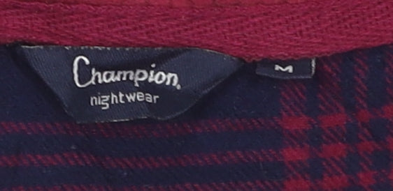 Brand and care label for Champion unisex red pullover sweatshirt m v-neck casual