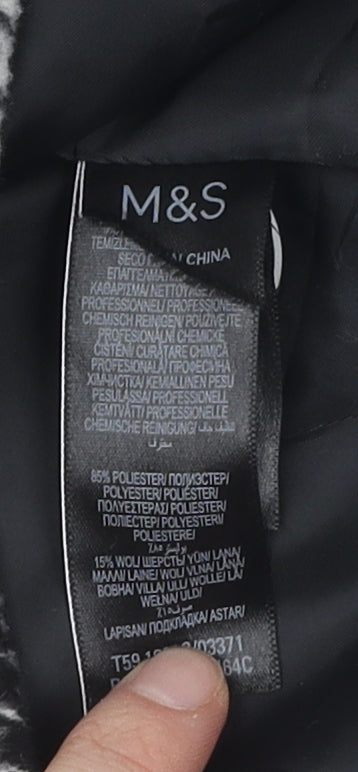 Womens UK Size S Marks and Spencer Black Pea Coat