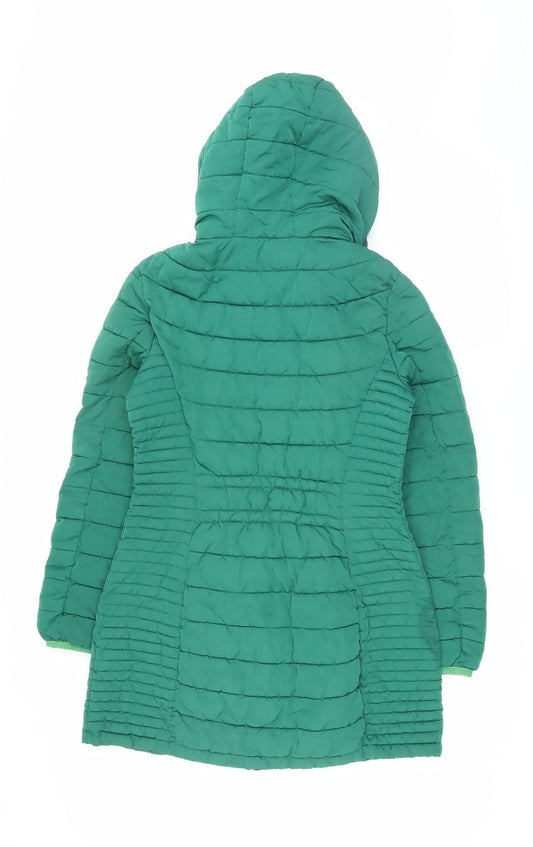 DKNY Women's Green Long Puffer Jacket S